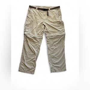 Men’s Colombia Omni-Shade Sun Protection Silver Ridge Beige Cargo Pants Size 44